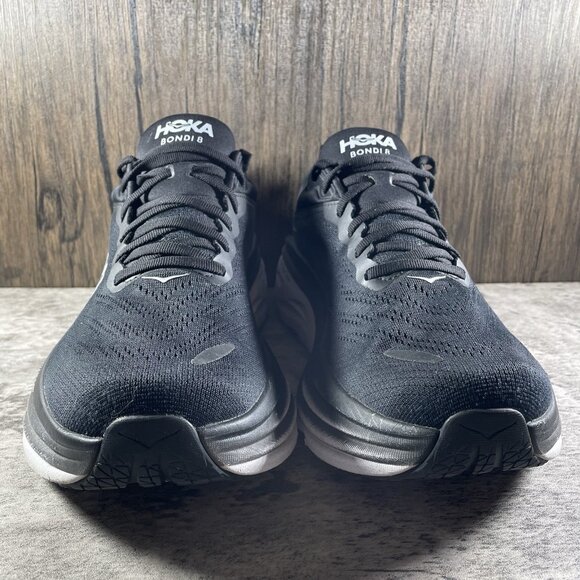 Hoka One Men’s Bondi 8 Size 9.5 4E X-Wide Black White Running Athletic Sneakers - Picture 5 of 10